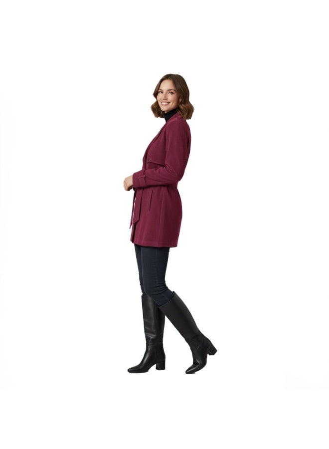 Smoky Egypt Smoky Suede Double-Breasted Jacket-Fuchsia - Image 5